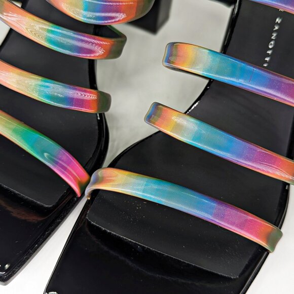 Giuseppe Zanotti Shangay 85MM Strappy Patent Slide Sandals Size 38.5 (MSRP $795) - Picture 6 of 12